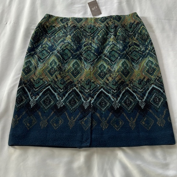 NWT J. Jill Blue Printed Skirt - Picture 2 of 3